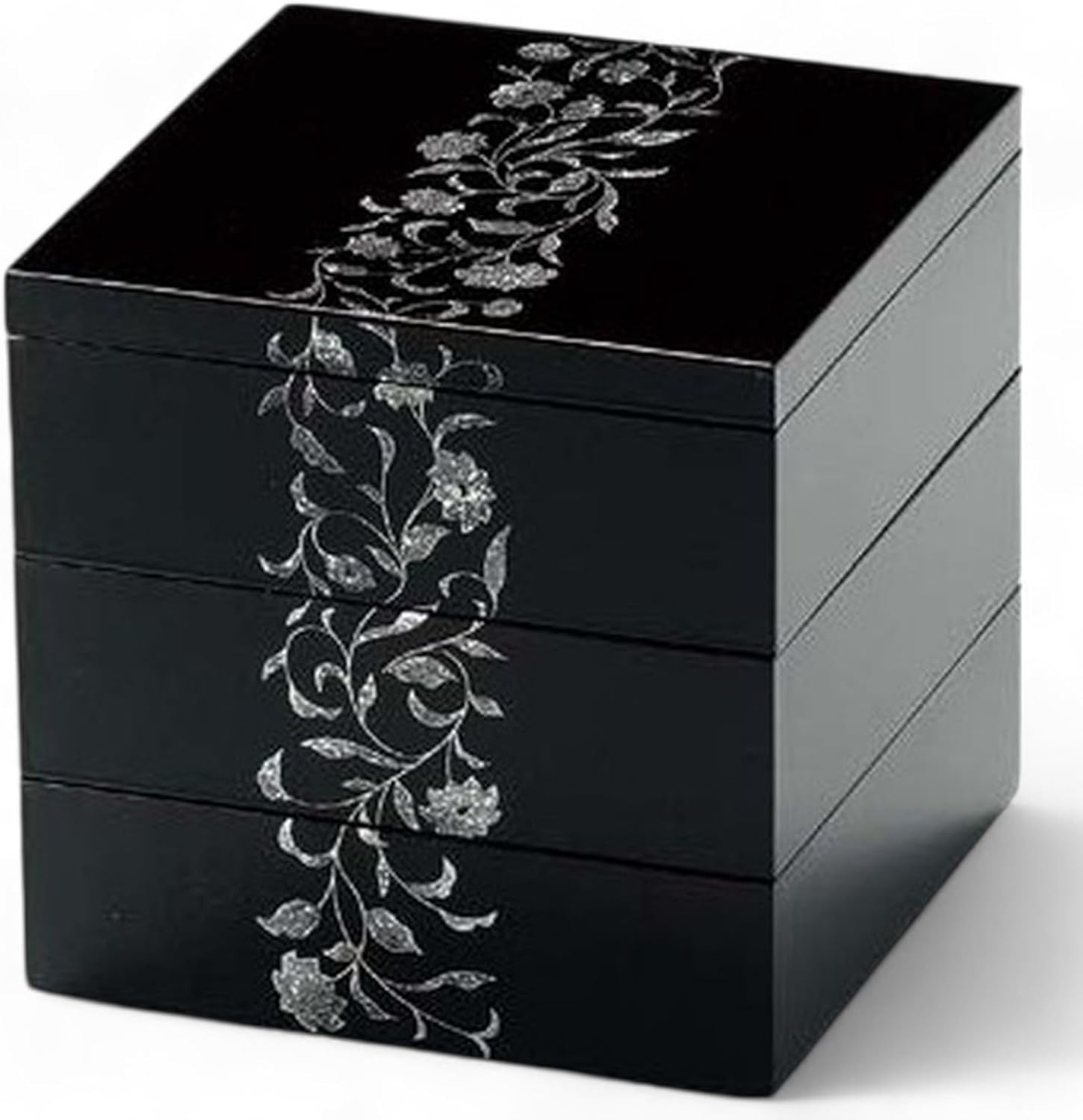 55胴張重 3段重 古代朱塗 内黒 お重 重箱 漆塗 越前塗 越前漆器 胴張55